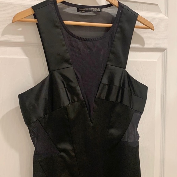All Saints Black Mesh Cutout Mini Sleeveless Dress - Picture 7 of 16